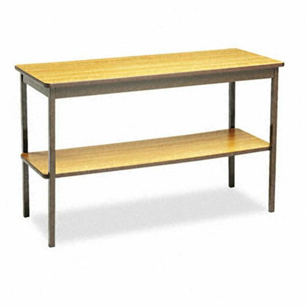 Templeton Utility Table With Bottom Storage Shelf  Rectangle  48w x 18d x 30h  Oak TE2200902